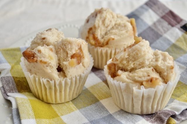 「バナナとくるみの蒸しパン」の画像です